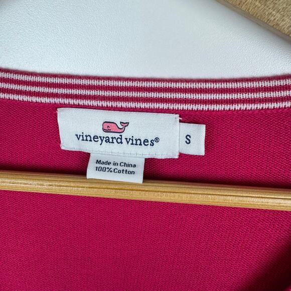Vineyard Vines Womens V-Neck Pullover Sweater in Pink Sz S Preppy Layering Comfy - Picture 6 of 10